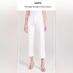 Levi's Women's Ribcage Straight Ankle White Jeans